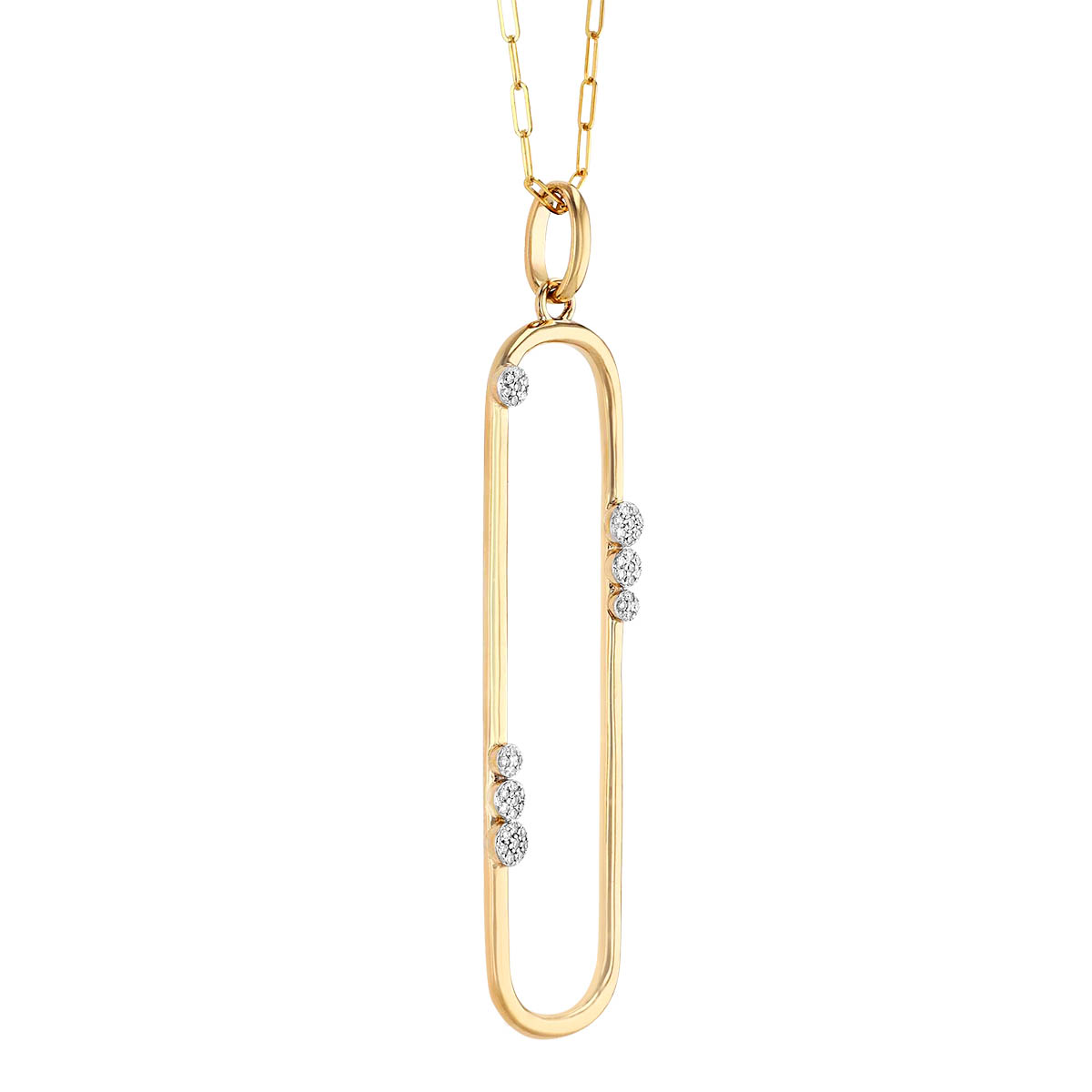 Phillips House Extra Large Link Yellow Gold Pendant with Diamonds, 24